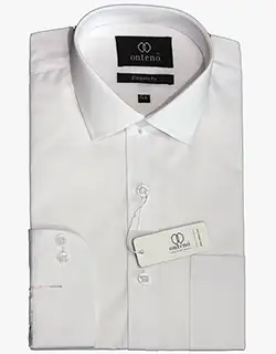 W01, White Cotton Traditional Dress Shirt