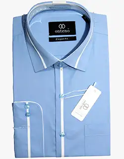 BCP01, Blue shirt with White Contrasts