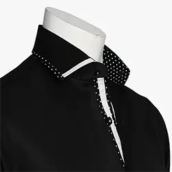 Men's Black Shirt with Polka Dots Contrast