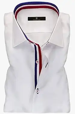 Men's White Ribbon Collar Formal Shirt