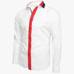 Men's White Multi Colour Collar Regular Fit Formal Shirt